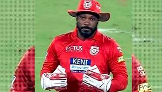 IPL 2018 : Chris Gayle keeps wickets for Punjab against Hyderabad