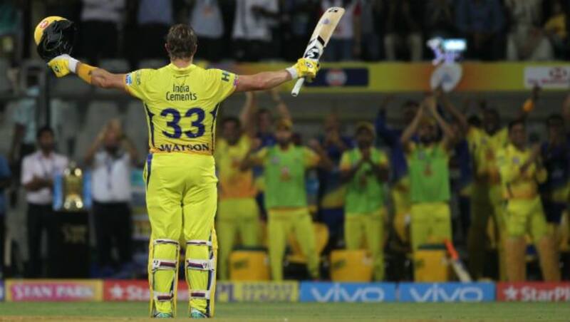 Shane Watson (from behind) led CSK to their third IPL championship &Acirc;&copy; IANS