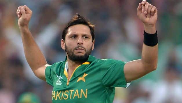Shahid Afridi is three wickets away from 100 T20I scalps. He also has 4 fifties in the format © AFP