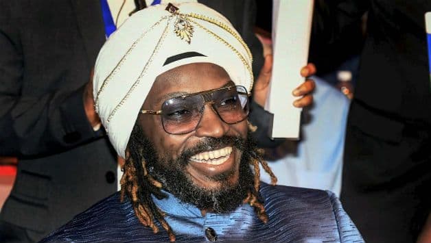 Chris Gayle seen at CEAT awards © PTI