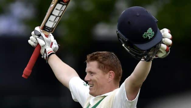 Kevin O'Brien slammed the first Test hundred for Ireland © Getty Images