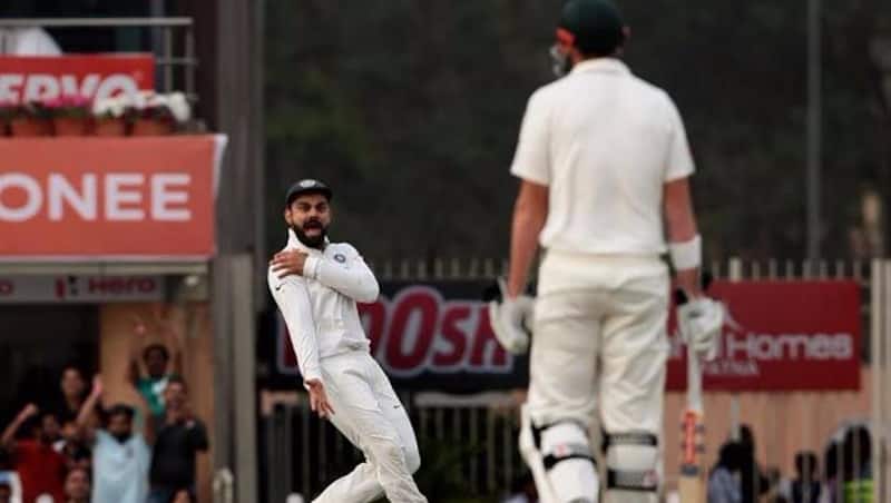 Virat Kohli mocks David Warner after his dismissal during the Ranchi Test of 2017 &Acirc;&copy; IANS