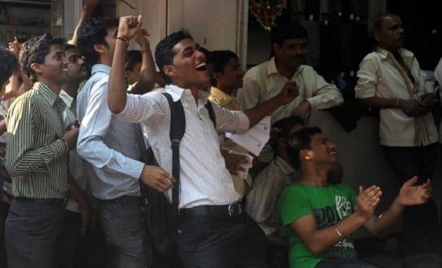 Indian cricket fans celebrating