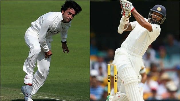 India Afghanistan 2018 Rashid Khan Shikhar Dhawan Mujeeb Zadran Ur Rahman Ajinkya Rahane Ravichandran Ashwin Mohammad Nabi Umesh Yadav Mohammad Shahzad Ravindra Jadeja Asghar Stanikzai