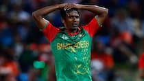 Rubel Hossain received an official reprimand and one demerit point for breaching the ICC Code of Conduct