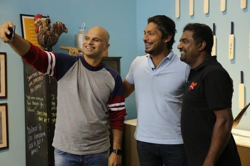 Vikram Sathaye Kumar Sangakkara Muttiah Muralitharan