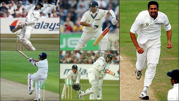 India England 2002 Headingley Rahul Dravid Sanjay Bangar Anil Kumble Harbhajan Singh Sachin Tendulkar Sourav Ganguly