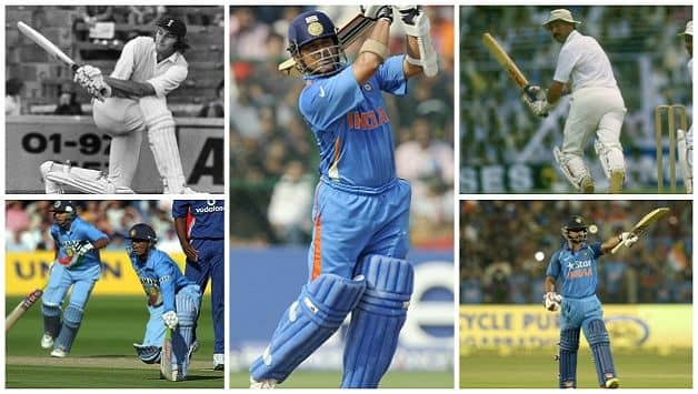 India England ODI innings Chris Old Graham Gooch Virat Kohli Kedar Jadhav Navjot Sidhu Mohammad Azharuddin Marcus Trescothick Andrew Strauss Yuvraj Singh Mohammad Kaif Kedar Jadhav