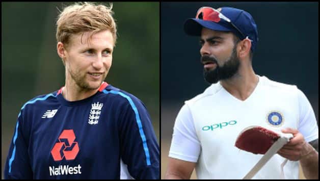 Joe Root (left) and Virat Kohli in respective practice sessions ahead of the first Test, at Edgbaston © Getty Images