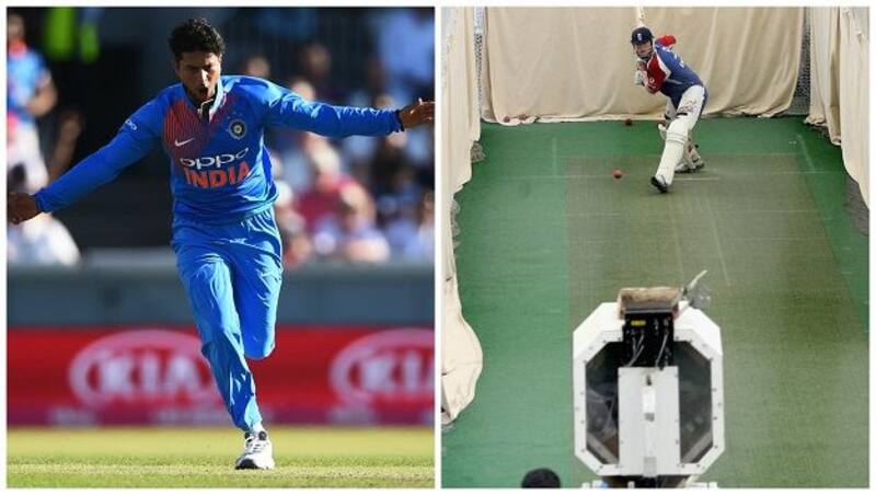 Kuldeep Yadav Merlyn bowling machine Chinaman googly England India 2nd T20I 2018