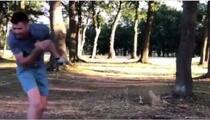 James Anderson hit by ball — of a different sort