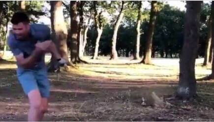 James Anderson hit by ball — of a different sort