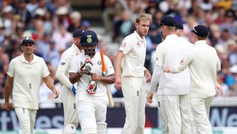 Rishabh Pant chased after a wide one from Stuart Broad and drags one back to the stumps.