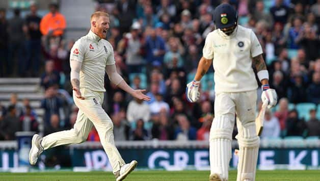 Ben Stokes landed India a double blow towards the end of the day. (Getty Images)