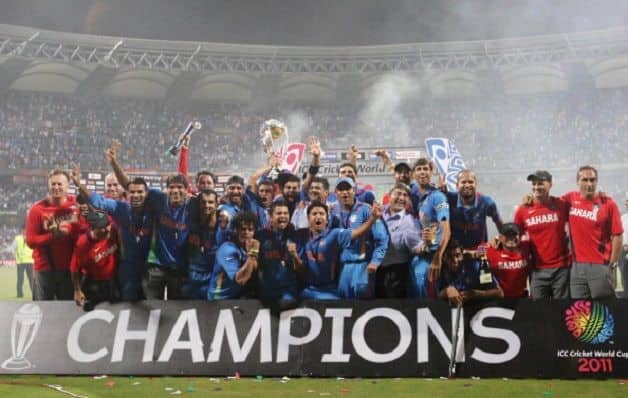 India won the 2011 World Cup after a six-wicket win over Sri Lanka in the final. @ Getty Images