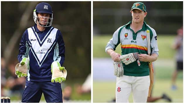(left to right) Victoria skipper Peter Handscomb and Tasmania captain George Bailey. @ Getty Images