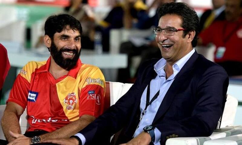(left to right) Misbah-ul-Haq and Wasim Akram. @ AFP