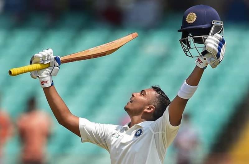 Prithvi Shaw scored a 99-ball century to become the youngest Indian player to register a century on Test debut. @ AFP