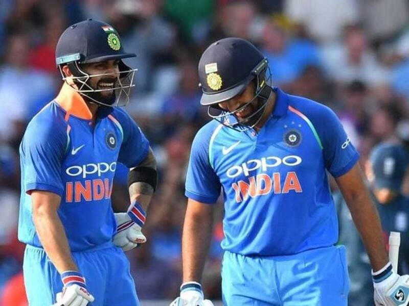 India captain Virat Kohli and team-mate Rohit Sharma. @ AFP
