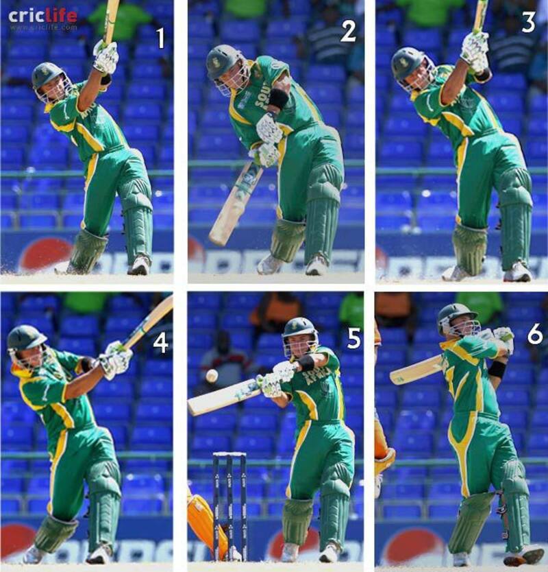 On March 16, 2007, South Africaâs Herschelle Gibbs became the first man in the history of international cricket to score six sixes in an over. The unfortunate bowler was Netherlandsâ Daan van Bunge, who finished with figures of 4-0-56-0 after the carnage.