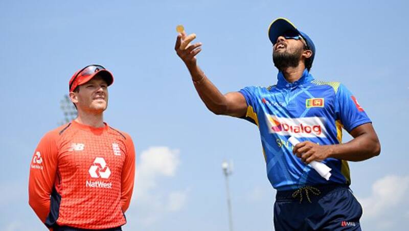 Sri Lanka's new captain Dinesh Chandimal won the toss and put England in to bat in the first of five one-day internationals in Dambulla on Wednesday.