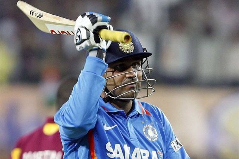 Virender Sehwag's double ton gave India their highest ODI total. (Getty Image)