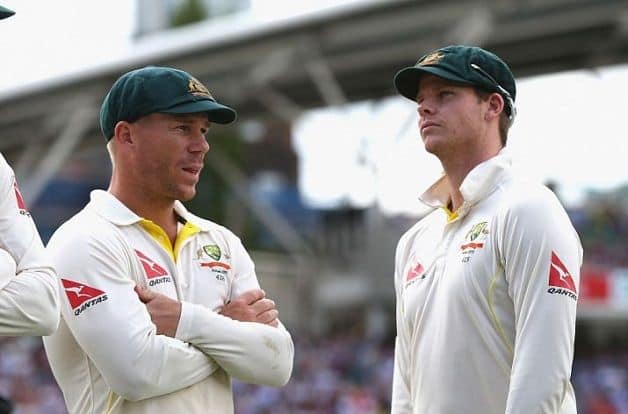 (left to right) David Warner and Steve Smith. @ Getty Images