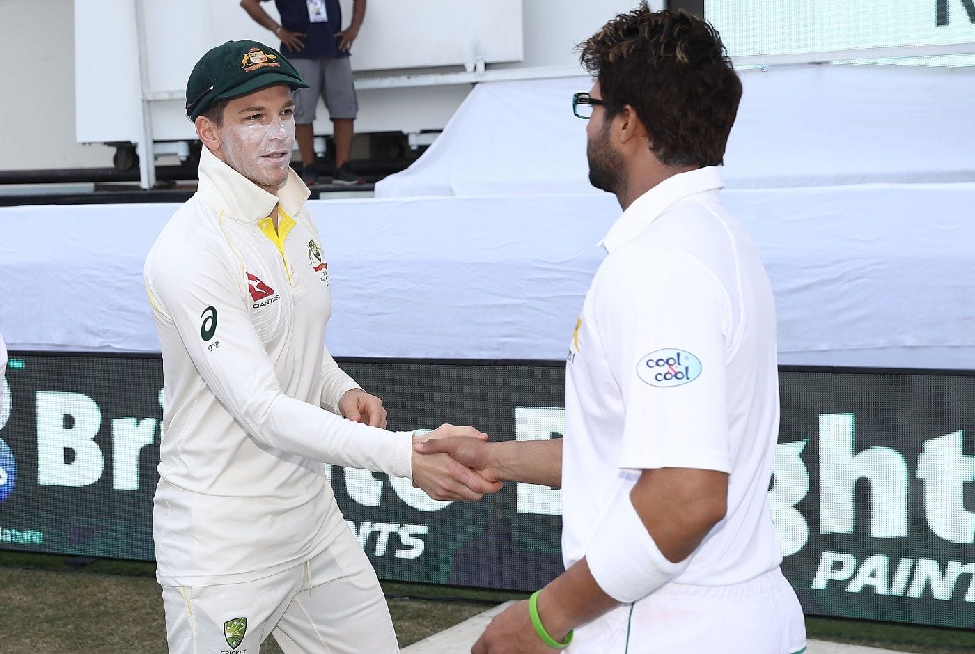 Shaking hands with opponents is a custom Tim Paine began this year.