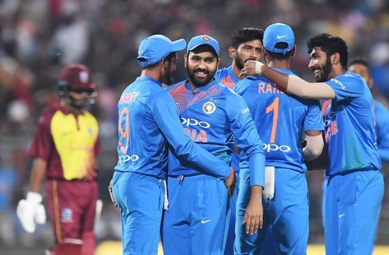 Rohit Sharma, who led the side in the T20I series against West Indies, in the absence of regular skipper Virat Kohli, created history to become the only captain to have led his side to two 3-0 T20I whitewashes. @ AFP 