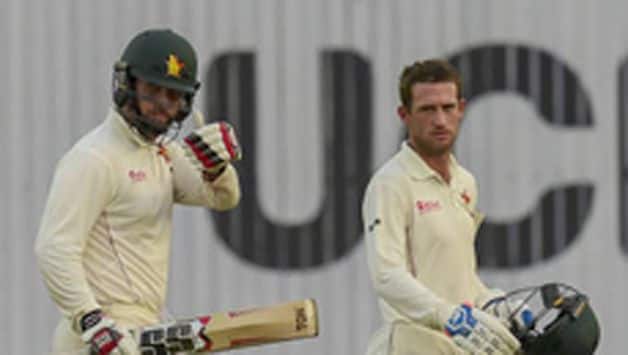 Brendan Taylor Zimbabwe, who set a target of 443 runs to win the second Test against Bangladesh, reached 76-2 before bad light brought an early stumps on the fourth day in Dhaka on Monday.