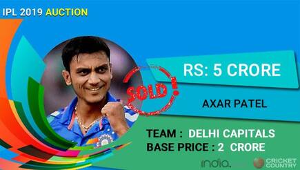 IPL Auction 2019: Delhi Capitals fork out Rs 5 crore for Axar Patel