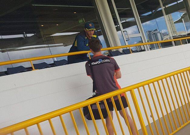 Cameron Bancroft Bancroft, whose term ends on December 29, met captain Tim Paine as the pair chatted for several minutes. @ Twitter