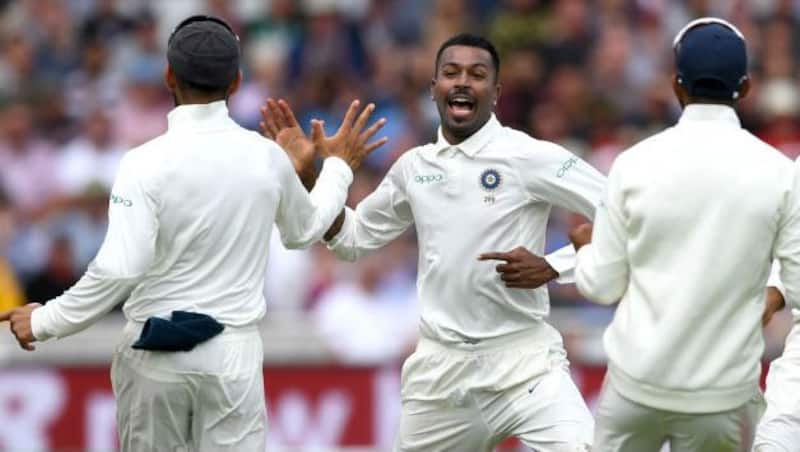 Hardik Pandya celebrates dismissing Chris Woakes