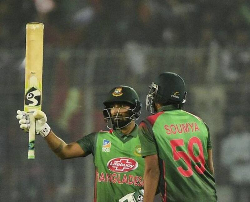 Liton Das hit six fours and four sixes after being sent to bat first, giving Bangladesh a flying start when he notched 42 runs with Tamim Iqbal in the opening partnership. @ Twitter/ICC