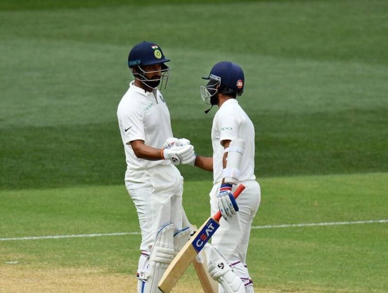 Cheteshwar Pujara and Ajinkya Rahaneâs 87-run partnership provided India a good start to the day of the first Test at Adelaide on Saturday. @ Twitter/BCCI