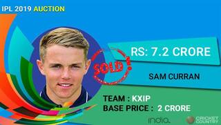 IPL Auction 2019: Sam Curran highest overseas cricketer with Rs 7.20 price tag