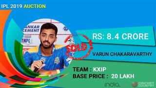 IPL Auction 2019: Uncapped Varun Chakravarthy sold for Rs 8.4 crore to KXIP