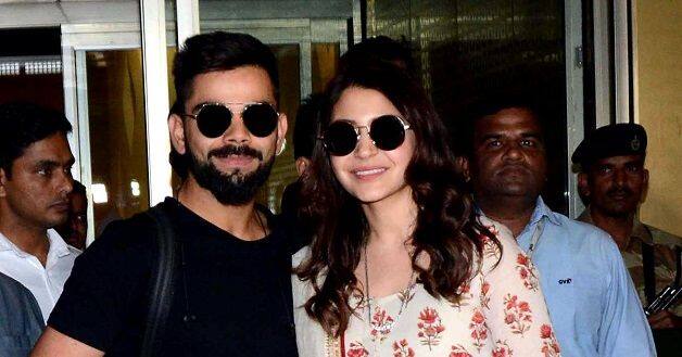 Virat Kohli with Bollywood actress wife Anushka Sharma. @ AFP