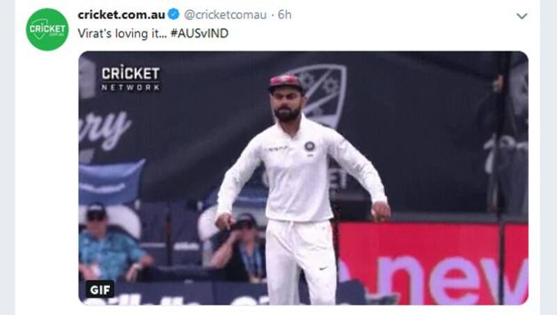 While he aggressive celebrations on the field has been the talking point, the 30-year-old seems not to be perturbed by that as was grooving while fielding on day three