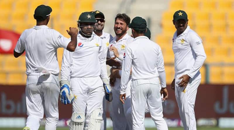 Leg-spinner Yasir Shah, who needed five wickets to become the fastest to 200 Test wickets -- managed 3-62 while off-spinner Bilal Asif took 2-57.