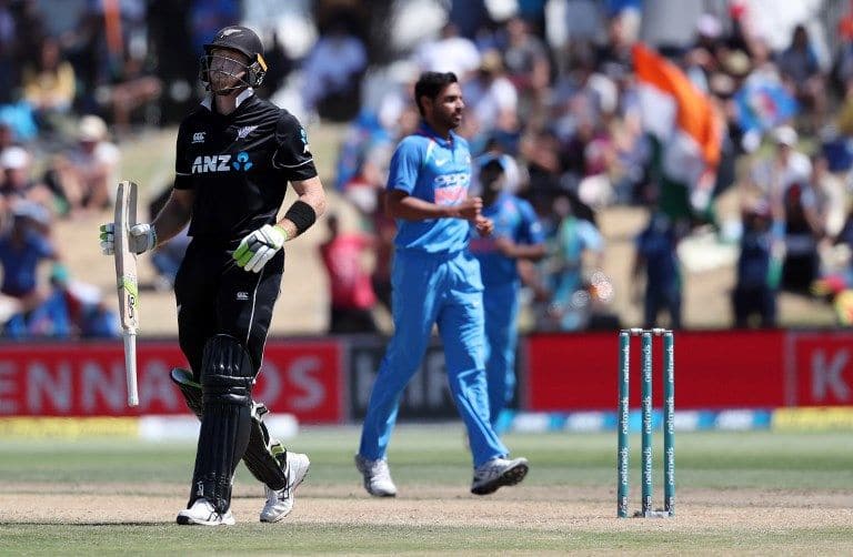 Martin Guptill falling during the Powerplay has been a common feature