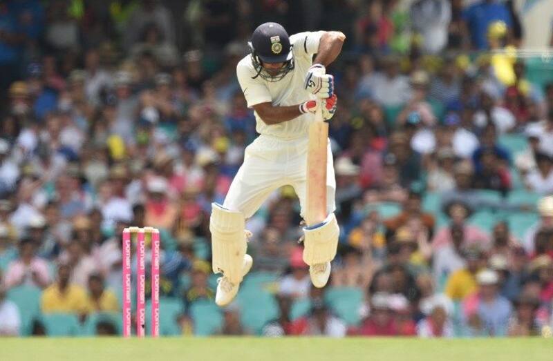 Mayank Agarwal was regularly tested by the short ball.