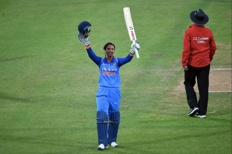 Smriti Mandhana celebrates her fourth ODI hundred last week.