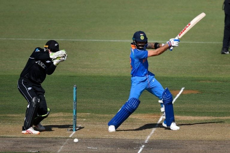 Virat Kohli made 43 off 45 balls at Bay Oval.