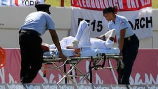 Windies cricketer Keemo Paul was stretchered from field after he suffered a right quadricep strain