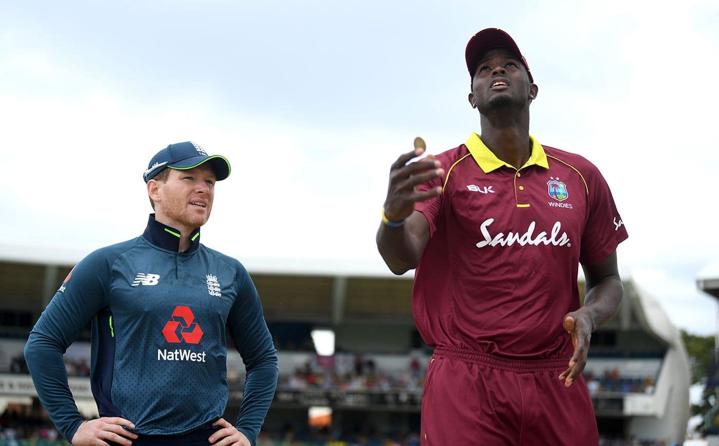 Eoin Morgan and Jason Holder are seeking the advantage over each other