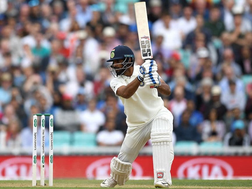 Hanuma Vihari bats on Test debut at The Oval last year.