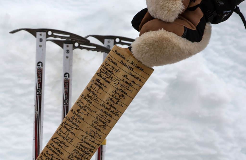 How did a signed cricket bat from 1988 end up in Antarctica?