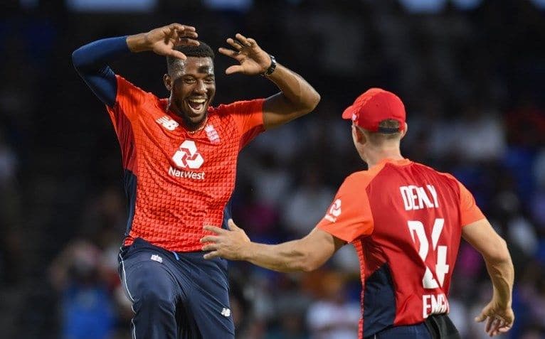 Chris Jordan took 4/8 as West Indies were skittled for just 45.