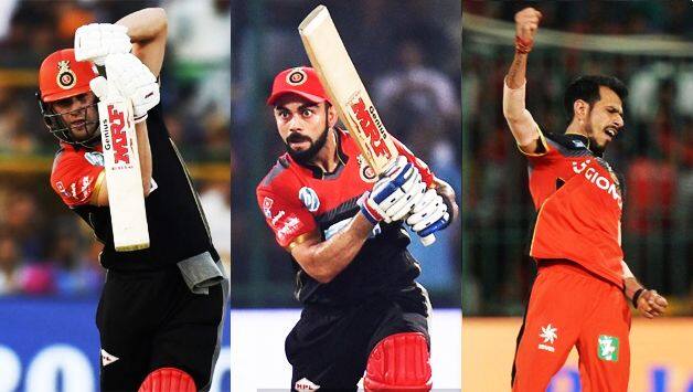 AB de Villiers (L), Virat Kohli (c) and Yuzvendra Chahal (AFP Photo)